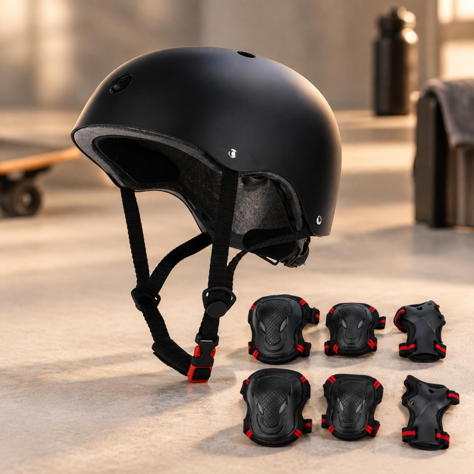 ABS Hard Shell Skate Helmet wi - Scooter Helmet Set 评论和价格