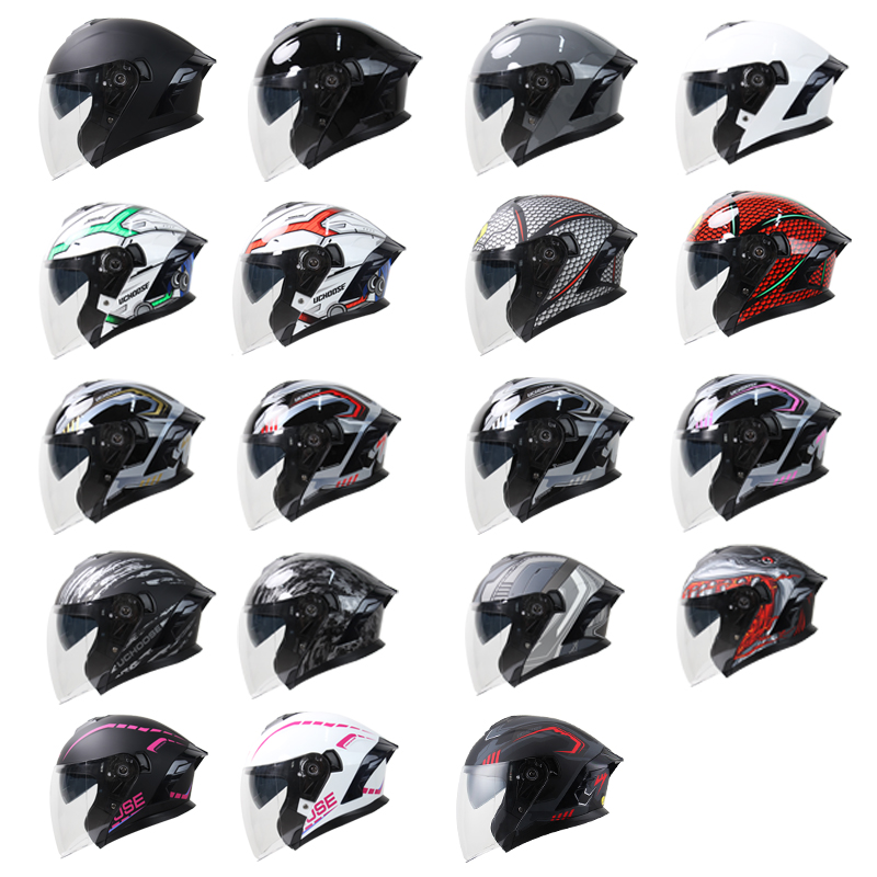 715 Motorcycle Open Face Helme - Scooter Helmet Set 评论和价格